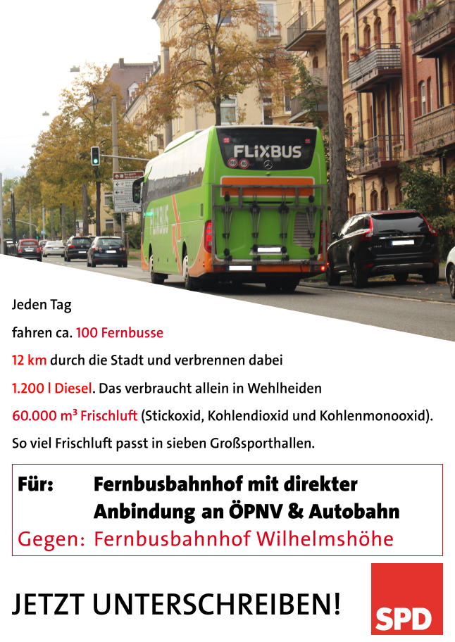 Plakat Unterschriftenaktion Fernbusbahnhof